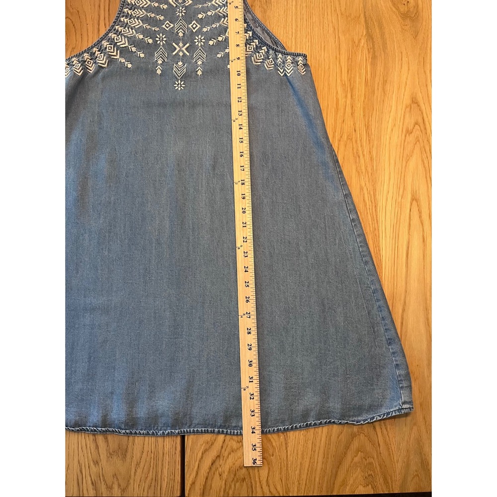 Speechless Embroidered Denim Halter Dress Womens Size Large Blue Boho Summer - Picture 6 of 9